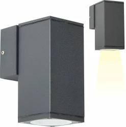 KS Verlichting - Downlight Kelvin Anthracite - Y Compris Lampe LED GU10 Avec Capteur Crépusculaire - Lampe D'extérieur - Applique Extérieure