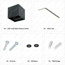 SANS MARQUE HOFTRONIC™ Lampe D'extérieur / Applique LED Zwart - Cube éclairé Des Deux Côtés - IP54 - Cube Kansas - 6 Watt - Lampe Carrée Adaptée à L'intérieur Et à L'extérieur -Glass Vases Boutique de vente 1192x1200 4