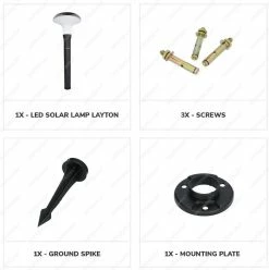 HOFTRONIC Layton - Lampadaire Solar à LED éclairage De Chemin 4,5W 3000K IP65 Brûle 12 Heures Sur Une Charge De Batterie - Éclairage De Jardin à énergie Solaire Lampe D'extérieur Solar -Glass Vases Boutique de vente 1193x1200 4