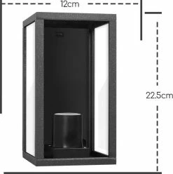 Aigostar LAMPE MURALE INDUSTRIELLE - RECTANGULAIRE NOIR - IP44 UTILISATION EXTÉRIEURE - CONNEXION E27 -Glass Vases Boutique de vente 1195x1200 6