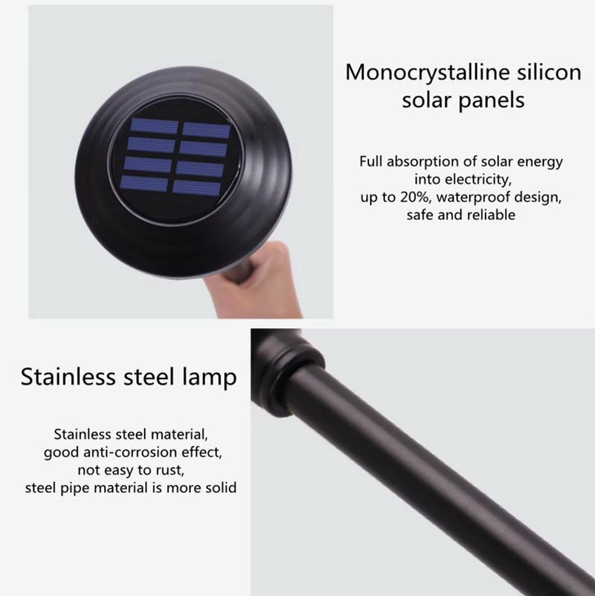 SANS MARQUE TDR - Lampe à Gazon Solar - Acier Inoxydable - Éclairage De Jardin Extérieur étanche - 4 PIECES PAR SET - Zwart- Lumière Jaune Chaude 10 SANS MARQUE TDR - Lampe à Gazon Solar - Acier Inoxydable - Éclairage De Jardin Extérieur étanche - 4 PIECES PAR SET - Zwart- Lumière Jaune Chaude – Image 10