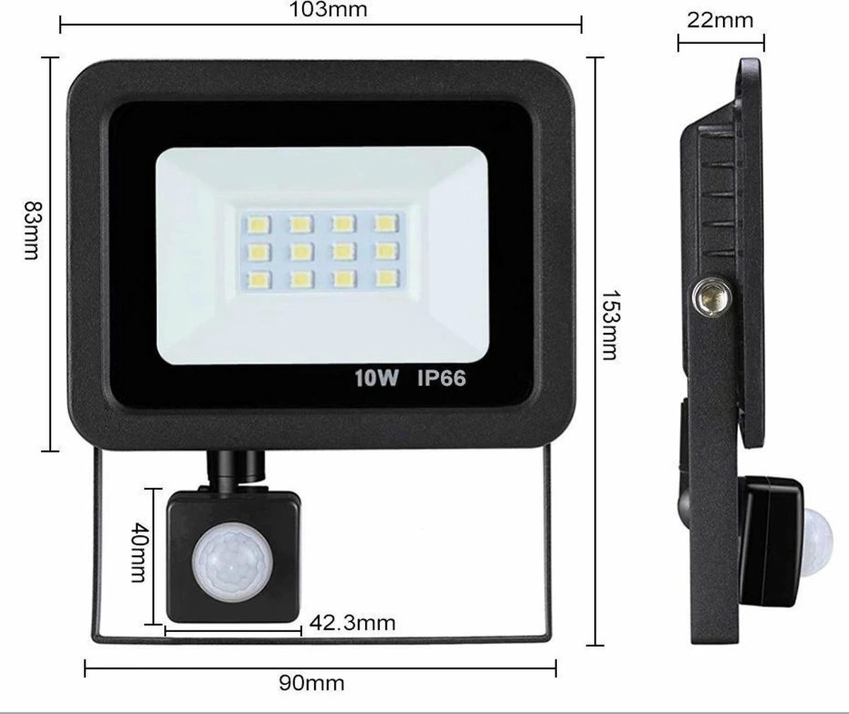 SANS MARQUE Lampe Effrayante Avec LED 10W. Lampe D'extérieur Avec Détecteur De Mouvement Et Lumière Blanche. Projecteur Avec Détecteur De Mouvement Pour Extérieur 900Lm. 1 SANS MARQUE Lampe Effrayante Avec LED 10W. Lampe D'extérieur Avec Détecteur De Mouvement Et Lumière Blanche. Projecteur Avec Détecteur De Mouvement Pour Extérieur 900Lm.