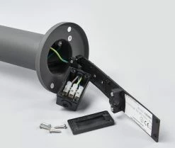 Lindby - Lampe Sur Pied - 1lumière - Acier Inoxydable, Polycarbonate - H: 50 Cm - E27 - Gris Foncé, Transparent -Glass Vases Boutique de vente 1200x1013