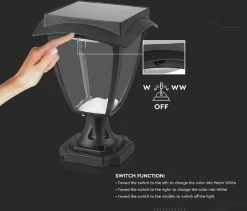 V-tac VT-983 Sevilla Solar Piédestal - Énergie Solaire - Lampe LED - 2 Couleurs De Lumière -Glass Vases Boutique de vente 1200x1023 1