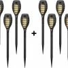 V-tac 8-PACK Youth Fire LED Lampe Solaire Lampe Torche De Jardin Avec Effet De Flamme Avec Capteur Crépusculaire 2200K IP44 (50cm)