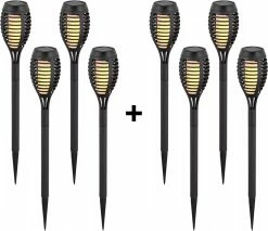 V-tac 8-PACK Youth Fire LED Lampe Solaire Lampe Torche De Jardin Avec Effet De Flamme Avec Capteur Crépusculaire 2200K IP44 (50cm)