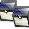 Auronic Lampe D' Extérieur Solar LifeGoods Avec LifeGoods De Mouvement - 97 LED - Lumière Wit - Éclairage De Jardin à L'énergie Solaire - Étanche IP65 - Pour Jardin/ Mur / Allée - 2 Pièces