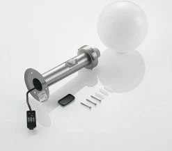 ELC - Lampe D'extérieur - 1lumière - Acier Inoxydable, Verre - H: 45 Cm - E27 - Acier Inoxydable, Blanc -Glass Vases Boutique de vente 1200x1055