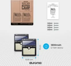 Auronic Lampe D' Extérieur Solar LifeGoods Avec LifeGoods De Mouvement - 97 LED - Lumière Wit - Éclairage De Jardin à L'énergie Solaire - Étanche IP65 - Pour Jardin/ Mur / Allée - 2 Pièces -Glass Vases Boutique de vente 1200x1113