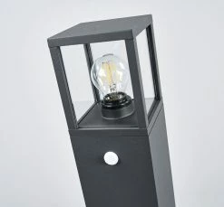 Lucande - Lampe D'extérieur Avec Capteur - 1 Lumière - Aluminium Moulé Sous Pression, Verre - H : 65 Cm - E27 - Gris Graphite, Clair -Glass Vases Boutique de vente 1200x1114 3