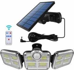 SANS MARQUE Lampe Solar Intérieure Plein Air Avec Tête Réglable - Grand Angle Siècle Des Lumières - 20W - 122 Leds - Super Lumineux - Énergie Solaire - Étanche IP65