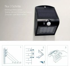 RESKO - Applique Solaire à LED Avec Détecteur De Mouvement 120° | 1,5 Watt | 220 Lumens | 4000 K | Lampe Solaire Plein Air | étanche Aux éclaboussures IP65 | Noir | Classe énergétique A ++ 11 RESKO - Applique Solaire à LED Avec Détecteur De Mouvement 120° | 1,5 Watt | 220 Lumens | 4000 K | Lampe Solaire Plein Air | étanche Aux éclaboussures IP65 | Noir | Classe énergétique A ++ -Glass Vases Boutique de vente 1200x1135 1