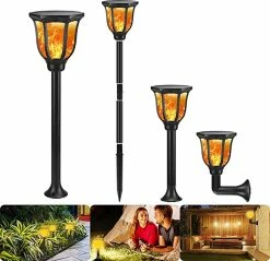 Moli Shop 1 Pièce-lampe Flamme, Torche Solar Flamme Lampe, 96 LED IP65 étanche Pour Arrière-cours, Jardin, Flambeaux Lumière Vacillante Flamme Effet Jardin Lumière, éclairage De Décoration