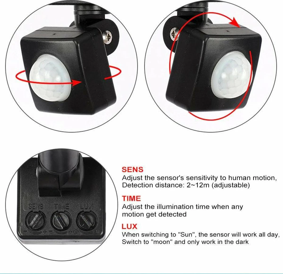 SANS MARQUE Lampe Effrayante Avec LED 10W. Lampe D'extérieur Avec Détecteur De Mouvement Et Lumière Blanche. Projecteur Avec Détecteur De Mouvement Pour Extérieur 900Lm. 5 SANS MARQUE Lampe Effrayante Avec LED 10W. Lampe D'extérieur Avec Détecteur De Mouvement Et Lumière Blanche. Projecteur Avec Détecteur De Mouvement Pour Extérieur 900Lm. – Image 5