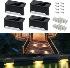 BOTC Lampe D'extérieur Solar Avec Capteur Jour Et Nuit Sur L'énergie Solaire -Éclairage De Jardin - 8,5 X 4,3 X 4,7cm - Énergie Solaire - 4 Pièces -Glass Vases Boutique de vente 1200x1167