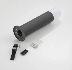 Lindby - Lampe Sur Pied - 1 Lumière - Aluminium, Plastique - H : 40 Cm - E27 - Gris Foncé, Blanc Opale