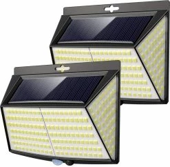 RESKO - Vighep Lampe Solaire Extérieure 228 LED Pack De 2 Lampe Solaire Extérieure Détecteur De Mouvement LED Lampes Solaires Étanche Sans Fil Spot Puissant Jardin Sécurité