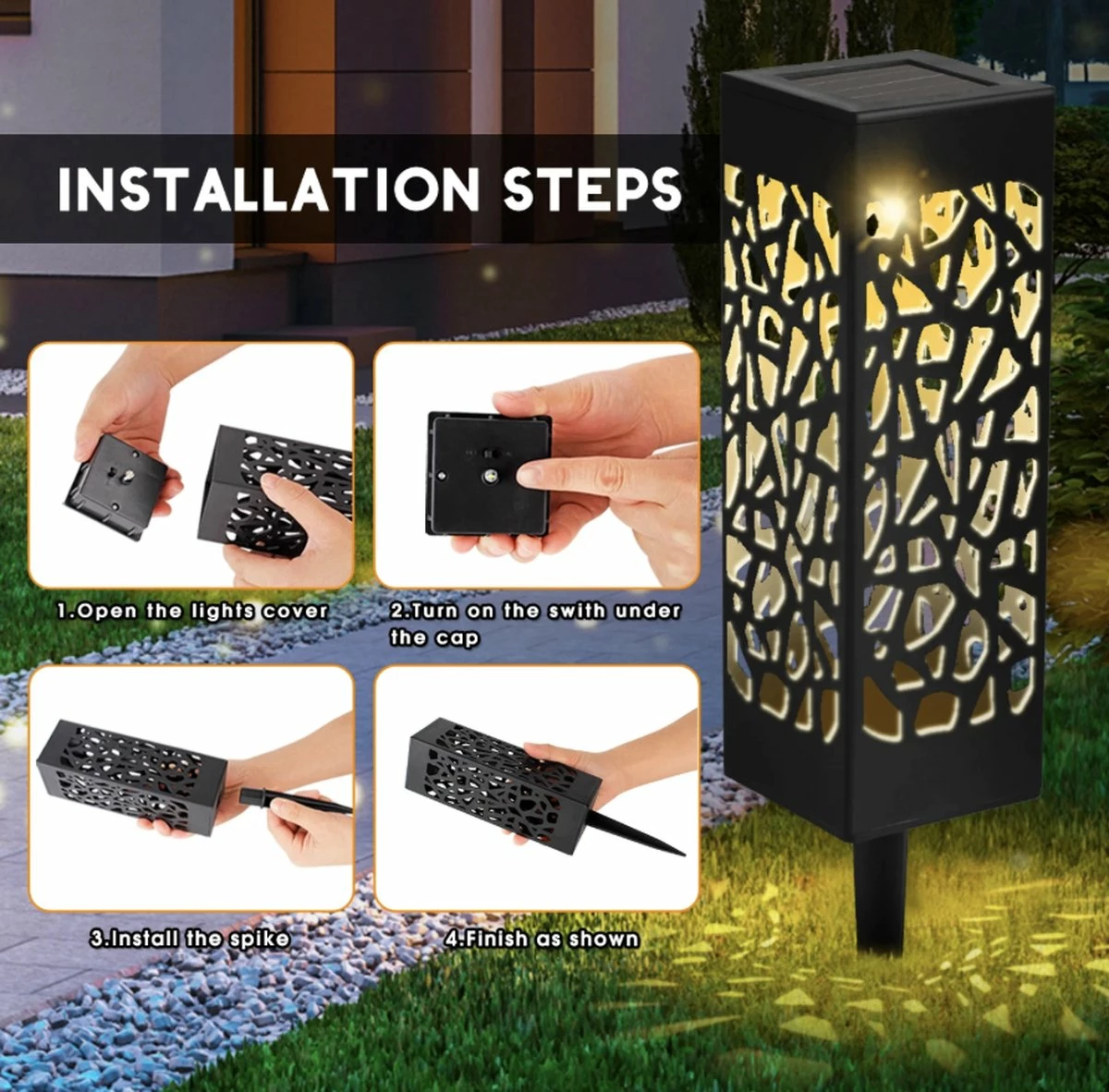 FDShop Eclairage De Jardin - 12 Pièces - énergie Solaire - Lanterne Solaire LED Blanche - éclairage De Chemin - Lampe De Jardin 6 FDShop Eclairage De Jardin - 12 Pièces - énergie Solaire - Lanterne Solaire LED Blanche - éclairage De Chemin - Lampe De Jardin – Image 6