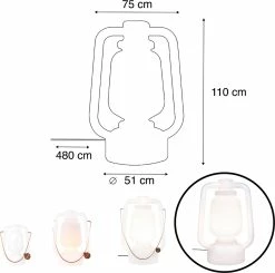 QAZQA Storm - Lampe D'extérieur Moderne à LED Smart | Lampadaire Pour Extérieur Avec WiFi - 1 Lumière - H 110 Cm - Wit - Éclairage Extérieur -Glass Vases Boutique de vente 1200x1191 1