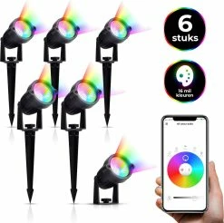 Bolt Electronics® Bolt Electronics ®ï¸ - Eclairage De Jardin LED Extérieur - Suspension éclairage Extérieur - Lampe D'extérieur Spike Spot - Lampe RVB - 6 Pià¨ces