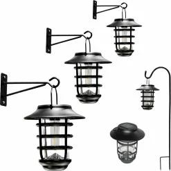 LedKoning Lampe Solaire LED Sting Avec Capteur Crépusculaire Avantage Set 3 Pièces Noir Tendance