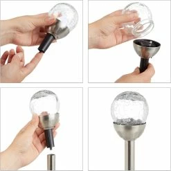 Relaxdays éclairage Solaire De Jardin énergie Solaire - LED - Lumière Blanche - 2 Pièces - Lampe Solaire -Glass Vases Boutique de vente 1200x1198 5