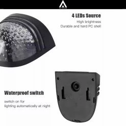 Arisenn.com Arisenn® Moon Crystal Lampe Solar Extérieure - IP65 Étanche - Belle Technologie Solar Applique Murale Panneau Solaire Monocristal - 3000K Wit Chaud (atmosphérique) - Éclairage Solaire De Jardin | Applique Murale Clôture -Glass Vases Boutique de vente 1200x1198 9