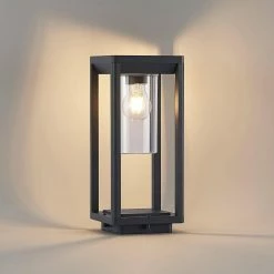 Lindby - Lampe Sur Pied - 1 Lumière - Aluminium, Plastique - H : 35 Cm - E27 - Gris Foncé -Glass Vases Boutique de vente 1200x1199 10