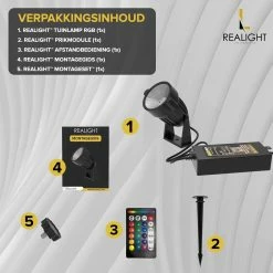 Realight Eclairage De Jardin LED RGB - Spots De Jardin - Lampes D'extérieur - Eclairage Extérieur Applique - Lampe D'extérieur - 1 Pièce -Glass Vases Boutique de vente 1200x1199