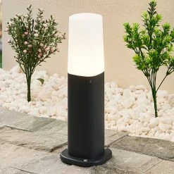 Lucande - Lampe Sur Pied - 1lumière - Aluminium, Polycarbonate - H: 30 Cm - E14 - Anthracite, Blanc