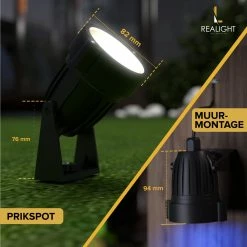 Realight Eclairage De Jardin LED RGB - Spots De Jardin - Lampes D'extérieur - Eclairage Extérieur Applique - Lampe D'extérieur - 3 Pièces -Glass Vases Boutique de vente 1200x1199 5