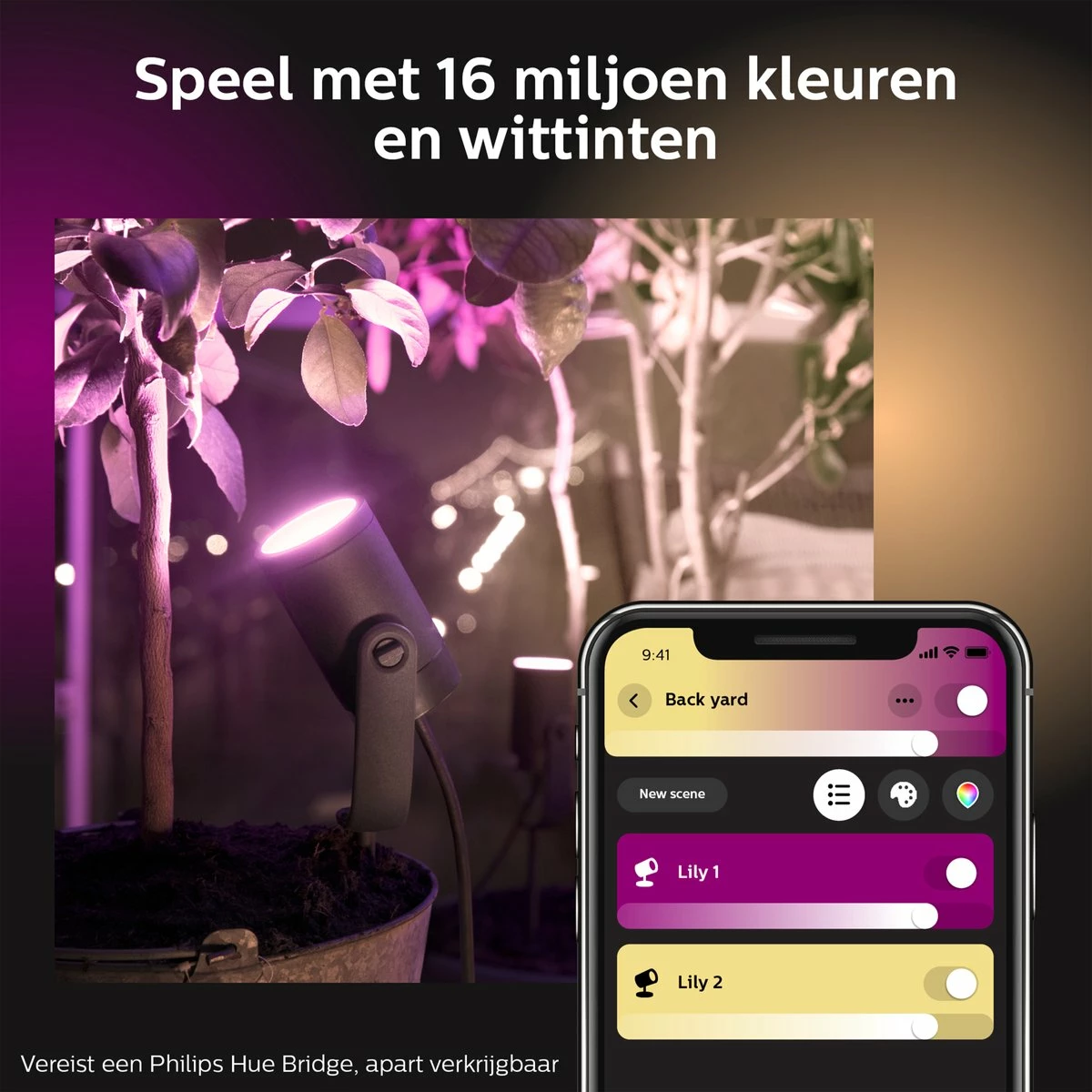 Philips Hue Lily Garden Spot - Ambiance Blanche Et Colorée - 1 Lampe - Kit D'extension - Extérieur 4 Philips Hue Lily Garden Spot - Ambiance Blanche Et Colorée - 1 Lampe - Kit D'extension - Extérieur – Image 4