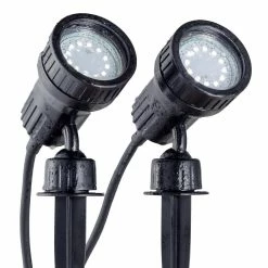 B.K.Licht - LED Outdoor Lamp - Projecteurs - Lampe De Jardin - Lampe D'extérieur - Broche De Terre - Extérieurs - Orientables - Lot De 2