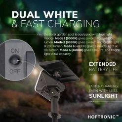 HOFTRONIC Eagle - Spot LED Solar Jardin - 3000K Et Dual Bicolore - 4 Modes D'éclairage - Etanche IP65 - Prick Spot Spot Au Sol - Lampe Solaire D'extérieur Avec Interrupteur Crépusculaire 30 HOFTRONIC Eagle - Spot LED Solar Jardin - 3000K Et Dual Bicolore - 4 Modes D'éclairage - Etanche IP65 - Prick Spot Spot Au Sol - Lampe Solaire D'extérieur Avec Interrupteur Crépusculaire -Glass Vases Boutique de vente 1200x1200 108