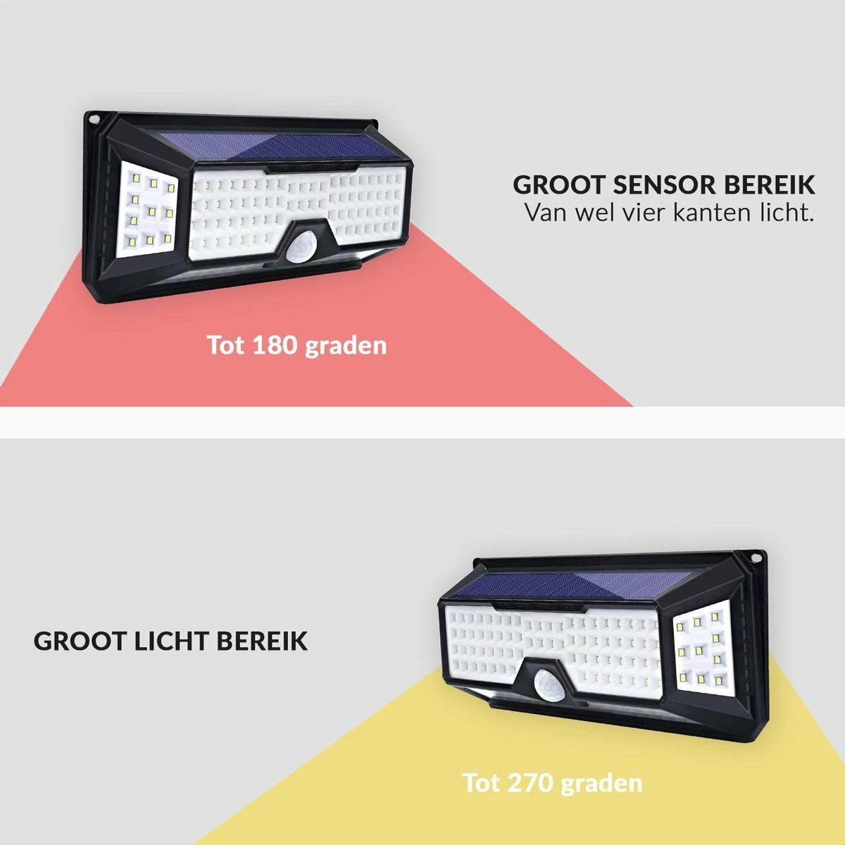 Lampe Solar SensaHome 136 LED Avec Détecteur De Mouvement Et Capteur De Nuit - Éclairage Extérieur - Lampe Intelligente - Éclairage De Jardin à L'énergie Solaire - Étanche IP65 - Pour Jardin/ Mur / Allée 4 Lampe Solar SensaHome 136 LED Avec Détecteur De Mouvement Et Capteur De Nuit - Éclairage Extérieur - Lampe Intelligente - Éclairage De Jardin à L'énergie Solaire - Étanche IP65 - Pour Jardin/ Mur / Allée – Image 4