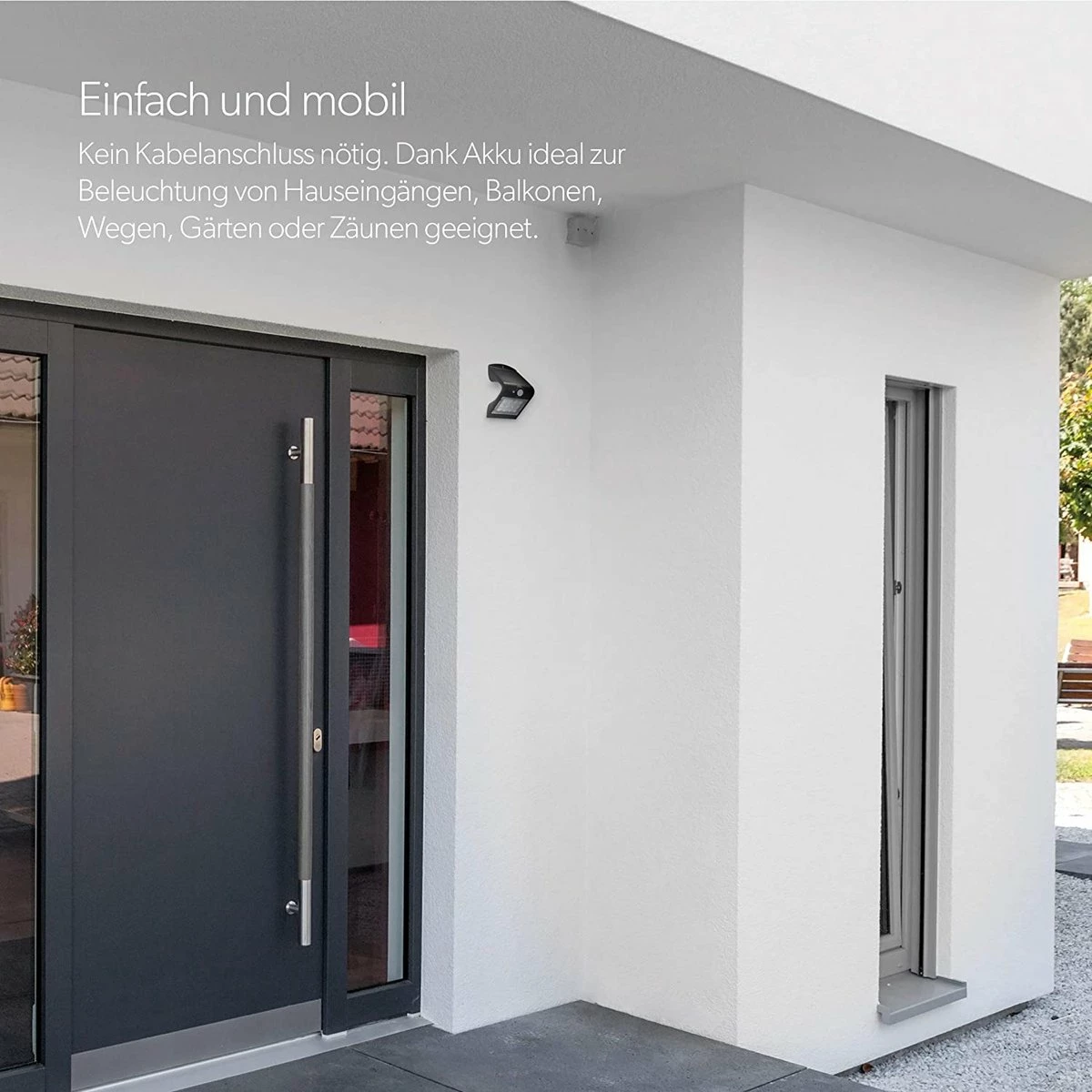 RESKO - Applique Solaire à LED Avec Détecteur De Mouvement 120° | 1,5 Watt | 220 Lumens | 4000 K | Lampe Solaire Plein Air | étanche Aux éclaboussures IP65 | Noir | Classe énergétique A ++ 2 RESKO - Applique Solaire à LED Avec Détecteur De Mouvement 120° | 1,5 Watt | 220 Lumens | 4000 K | Lampe Solaire Plein Air | étanche Aux éclaboussures IP65 | Noir | Classe énergétique A ++ – Image 2