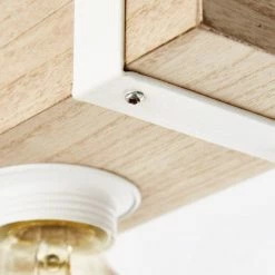 BRILLIANT Lampe Plafonnier En Wood White 4 Lumières Béton / Bois Blanc Clair | 4x A60, E27, 30W, Convient Aux Ampoules Standard (non Incluses) | Échelle De A ++ à E. | Convient Aux Lampes LED -Glass Vases Boutique de vente 1200x1200 1143