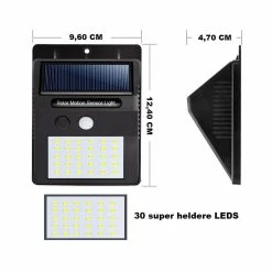 SANS MARQUE Lampe Solar LED Automatique - 30 LED - Énergie Solaire - Capteur De Mouvement - éclairage De Jardin - Noir -Glass Vases Boutique de vente 1200x1200 134