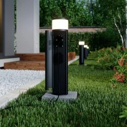 Lucande - Lampe Sur Pied - 1 Lumière - Aluminium Moulé Sous Pression - H: 47,8 Cm - G9 - Graphite -Glass Vases Boutique de vente 1200x1200 174