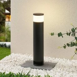 Lucande - Lampe Sur Pied - 1 Lumière - Aluminium Moulé Sous Pression - H: 47,8 Cm - G9 - Graphite -Glass Vases Boutique de vente 1200x1200 176