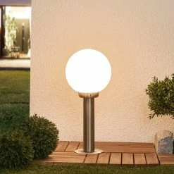 Lindby - Lampe D'extérieur - 1lumière - Acier Inoxydable, Verre - H: 45 Cm - E27 - Acier Inoxydable, Blanc Opale -Glass Vases Boutique de vente 1200x1200 216