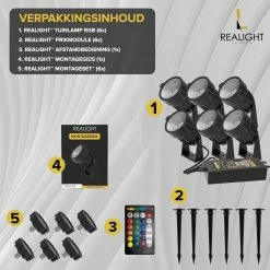 Realight Eclairage De Jardin LED RGB - Spots De Jardin - Lampes D'extérieur - Eclairage Extérieur Applique - Lampe D'extérieur - 6 Pièces -Glass Vases Boutique de vente 1200x1200 229