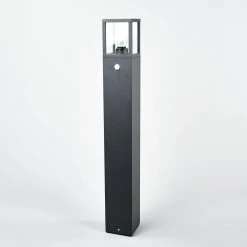 Lucande - Lampe D'extérieur Avec Capteur - 1 Lumière - Aluminium Moulé Sous Pression, Verre - H : 90 Cm - E27 - Gris Graphite, Transparent -Glass Vases Boutique de vente 1200x1200 338