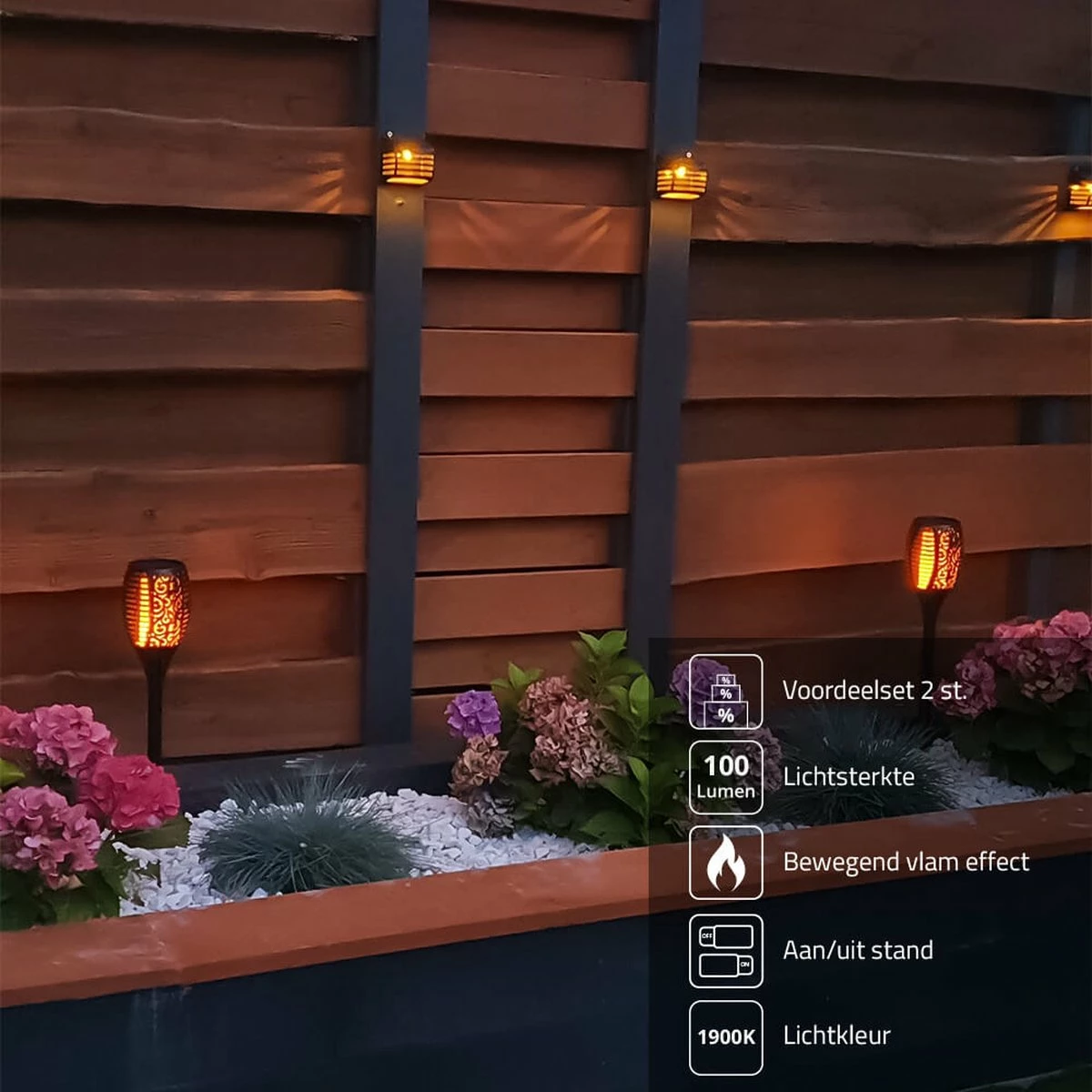 LedKoning Lampe Solaire LED Valeur De La Torche Réglée Avec Capteur Crépusculaire Et Effet De Flamme 4 LedKoning Lampe Solaire LED Valeur De La Torche Réglée Avec Capteur Crépusculaire Et Effet De Flamme – Image 4