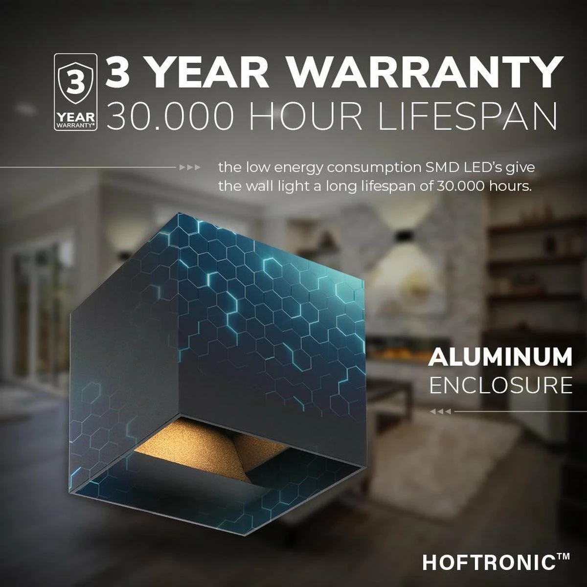 HOFTRONIC™ Lampe D'extérieur / Applique LED Zwart - 3 Pièces - Cube éclairant Des Deux Côtés - IP65 - Cube Kansas - 6 Watt - Lampe Carrée Adaptée à L'intérieur Et à L'extérieur 14 HOFTRONIC™ Lampe D'extérieur / Applique LED Zwart - 3 Pièces - Cube éclairant Des Deux Côtés - IP65 - Cube Kansas - 6 Watt - Lampe Carrée Adaptée à L'intérieur Et à L'extérieur – Image 14