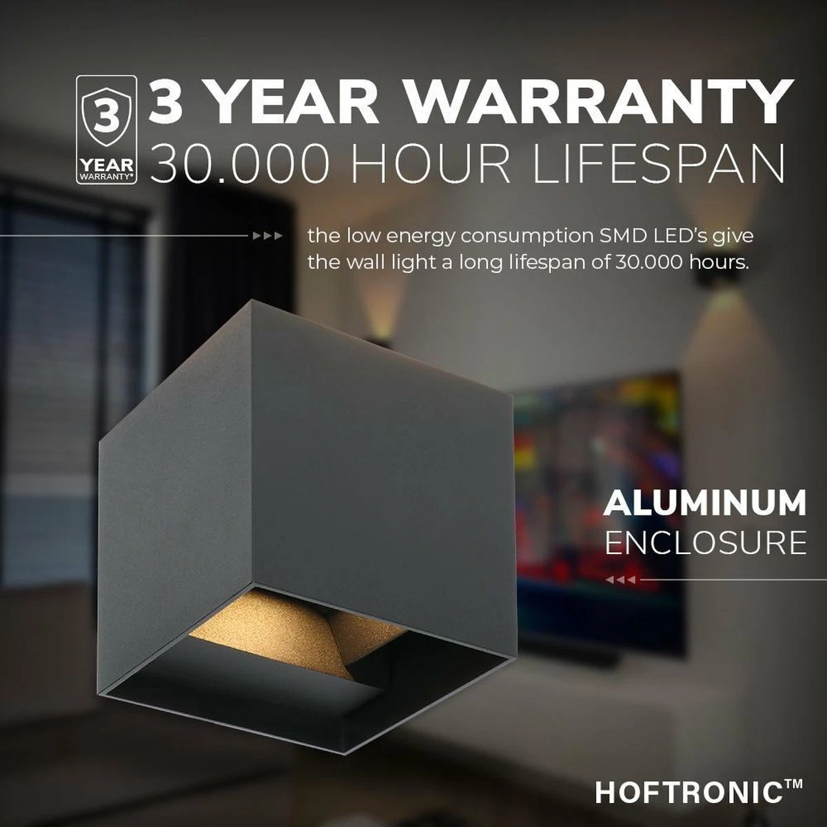 HOFTRONIC™ Lampe D'extérieur / Applique LED Zwart - 3 Pièces - Cube éclairant Des Deux Côtés - IP65 - Cube Kansas - 6 Watt - Lampe Carrée Adaptée à L'intérieur Et à L'extérieur 15 HOFTRONIC™ Lampe D'extérieur / Applique LED Zwart - 3 Pièces - Cube éclairant Des Deux Côtés - IP65 - Cube Kansas - 6 Watt - Lampe Carrée Adaptée à L'intérieur Et à L'extérieur – Image 15