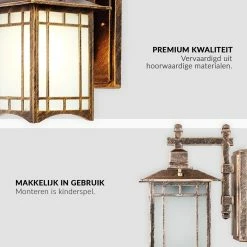 SensaHome Oriental - Lampe De Jardin Industrielle Classique SensaHome | Applique De Luxe Au Style Asiatique Japonais - Bronze -Glass Vases Boutique de vente 1200x1200 398