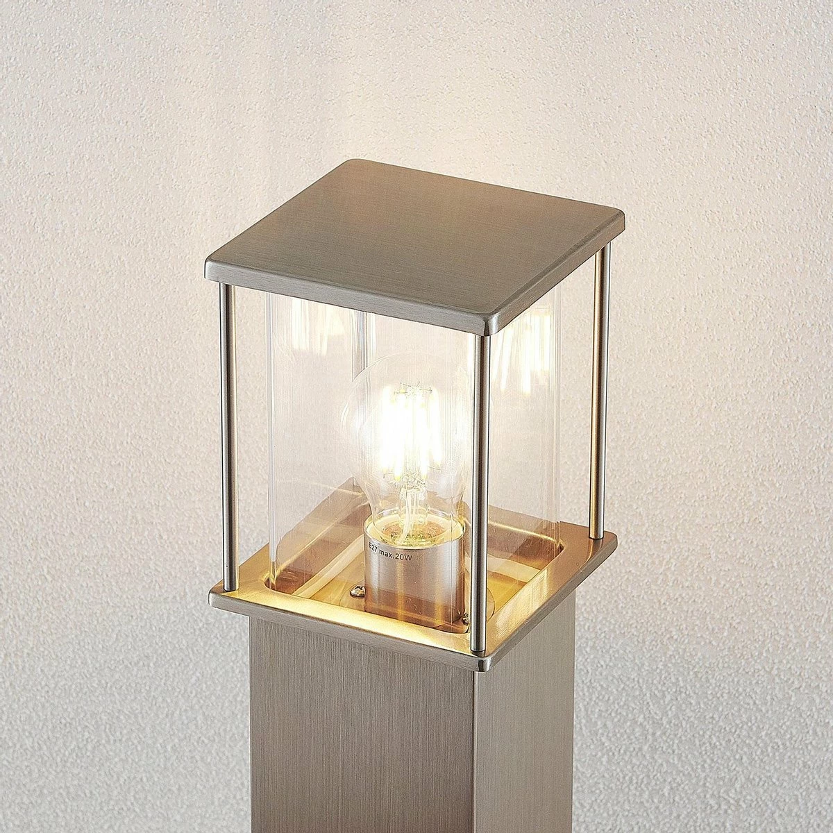 Lindby - Lampe D'extérieur - 1lumière - Acier Inoxydable, Polycarbonate - H: 70 Cm - E27 - Acier Inoxydable, Clair 4 Lindby - Lampe D'extérieur - 1lumière - Acier Inoxydable, Polycarbonate - H: 70 Cm - E27 - Acier Inoxydable, Clair – Image 4