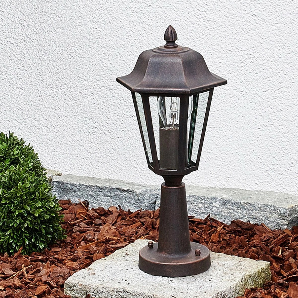 Lindby - Lampe Sur Pied - 1 Lumière - Aluminium, Verre - H : 38,9 Cm - E27 - Rouille, Transparent 2 Lindby - Lampe Sur Pied - 1 Lumière - Aluminium, Verre - H : 38,9 Cm - E27 - Rouille, Transparent – Image 2