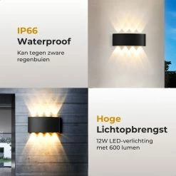 Luminize Applique Ovale - Lampe D'extérieur - éclairage De Jardin - Pour Intérieur Et Extérieur - LED - Noir -Glass Vases Boutique de vente 1200x1200 444